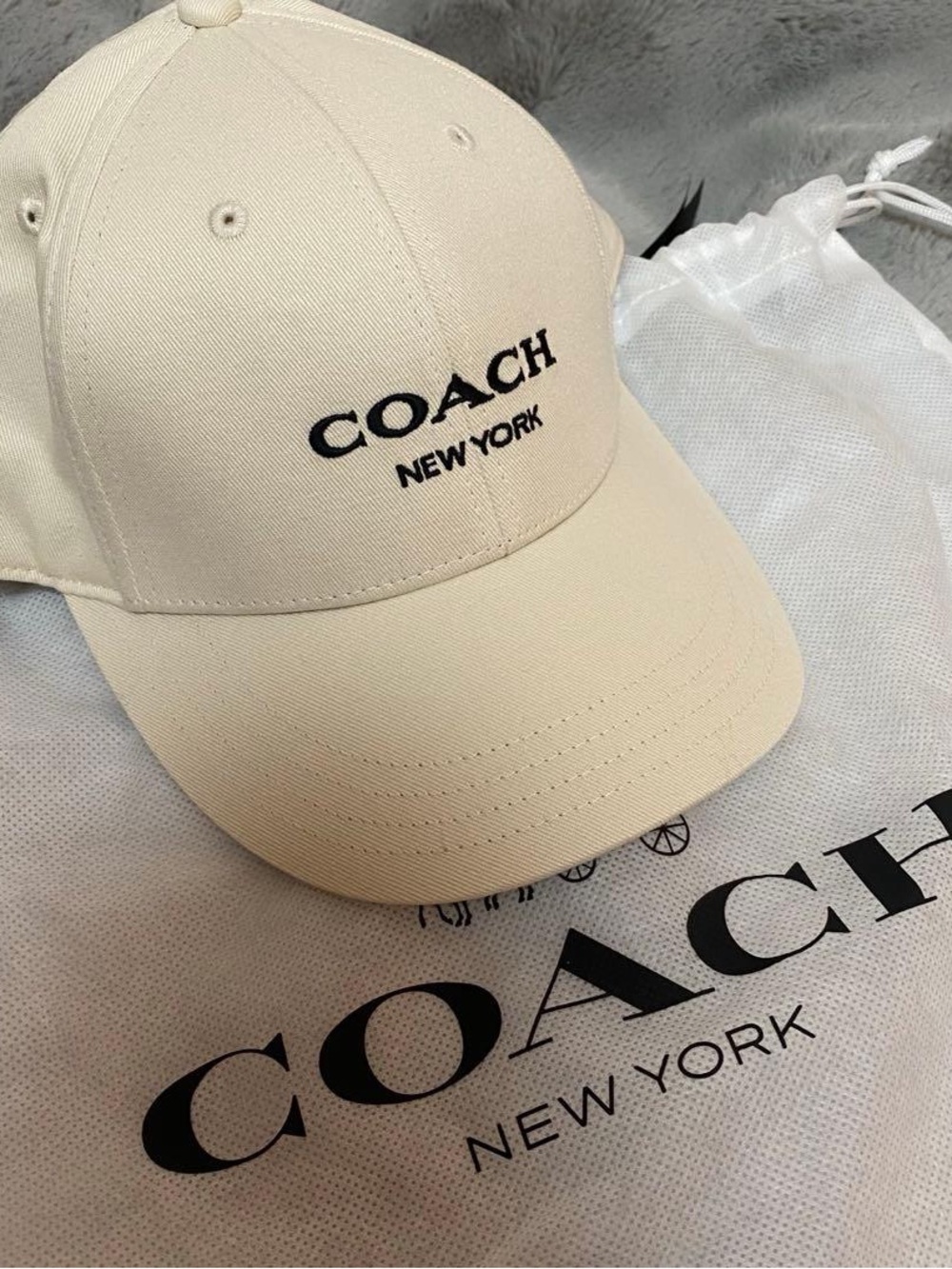 Coach Cream Logo Baseball Hat